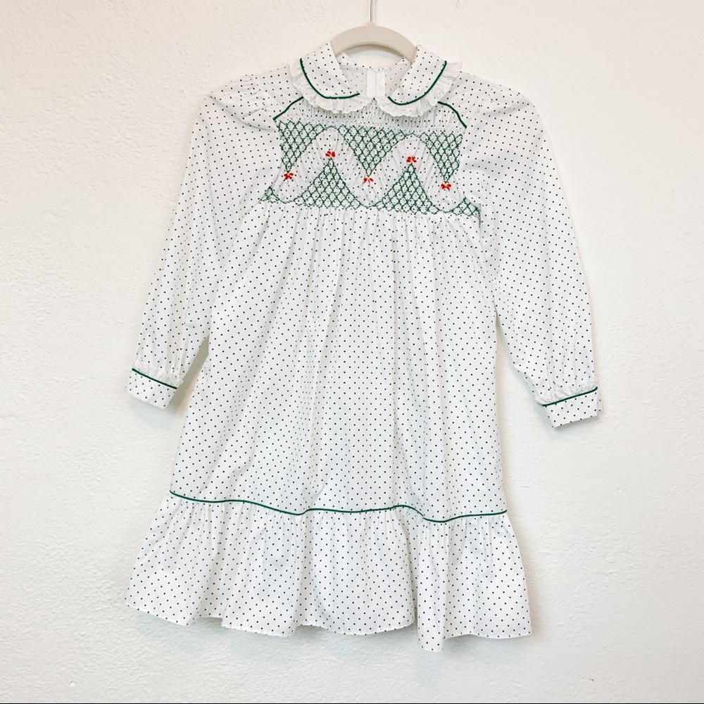 Girl's Vintage 70s Smocked Cottagecore Dress - Picture 1 of 5